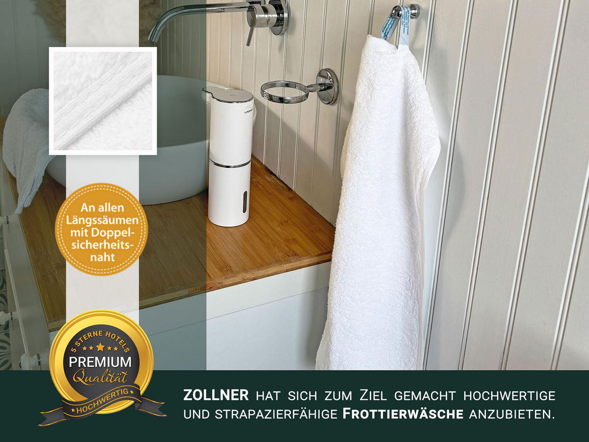 GÄSTETÜCHER, 10er-Set, 100% Baumwolle - Weiß, Textil (30/50cm) - Zollner