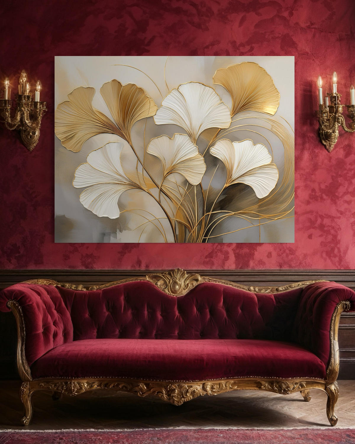 WANDBILD blattwerk botanica beige - Beige, Textil (60/40cm) - Feeby