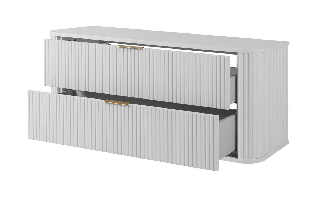 BADEZIMMERSCHRANK, Weiß + Goldener Griff, 41,5 x 120 x 51,7 cm - Goldfarben/Weiß, Holzwerkstoff/Kunststoff (120/51.7/41.5cm) - 3XE LIVING