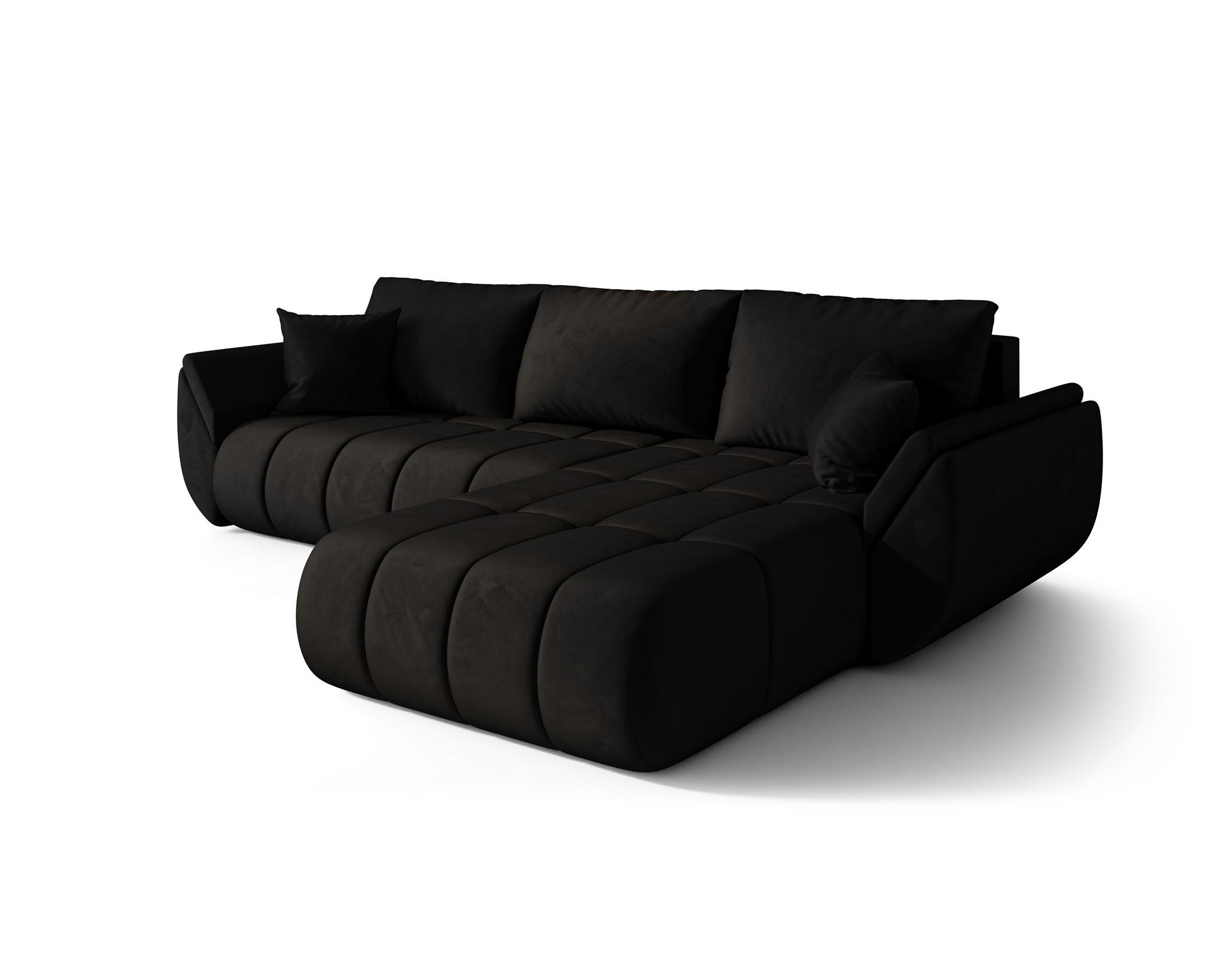 ECKSOFA Misato In Monolith - Anthrazit, Holzwerkstoff/Textil (280/175cm) - Fun Möbel