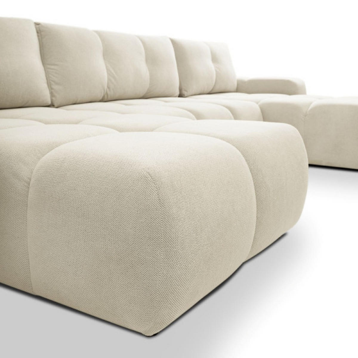 ECKSOFA Beige Curio 09 Mit Schlaffunktion Ausziehbar - Beige, Textil (359/177cm) - Sepro Meble