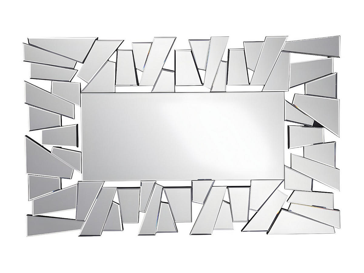 WANDSPIEGEL - 120cm x 4.5cm - Spiegelglas - silberfarben - UYUNI - Silberfarben, Glas (120/76/4.5cm) - Vente-Unique