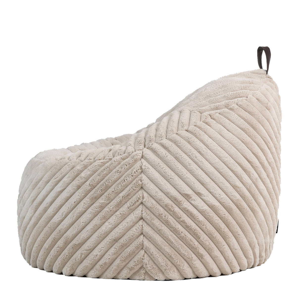 SITZSACK Sessel Kokon aus Kunstfell Cord - Creme, Kunststoff/Textil (87/73/73cm) - icon