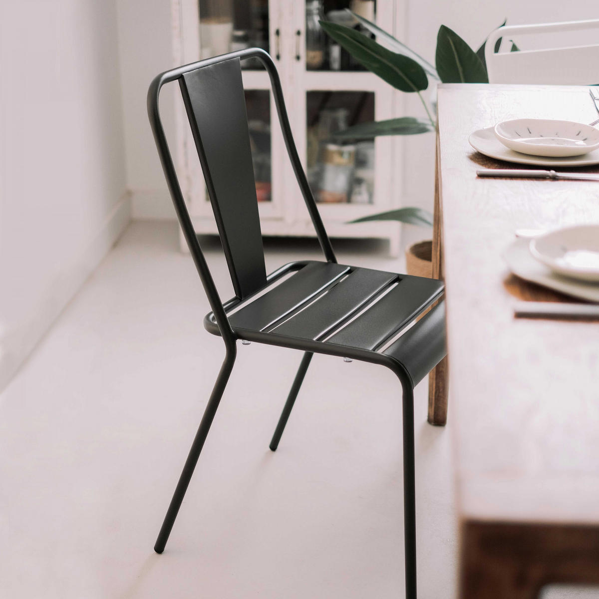 GARTENSTUHL, Grau - Grau, Metall (43/83/49cm) - Oviala