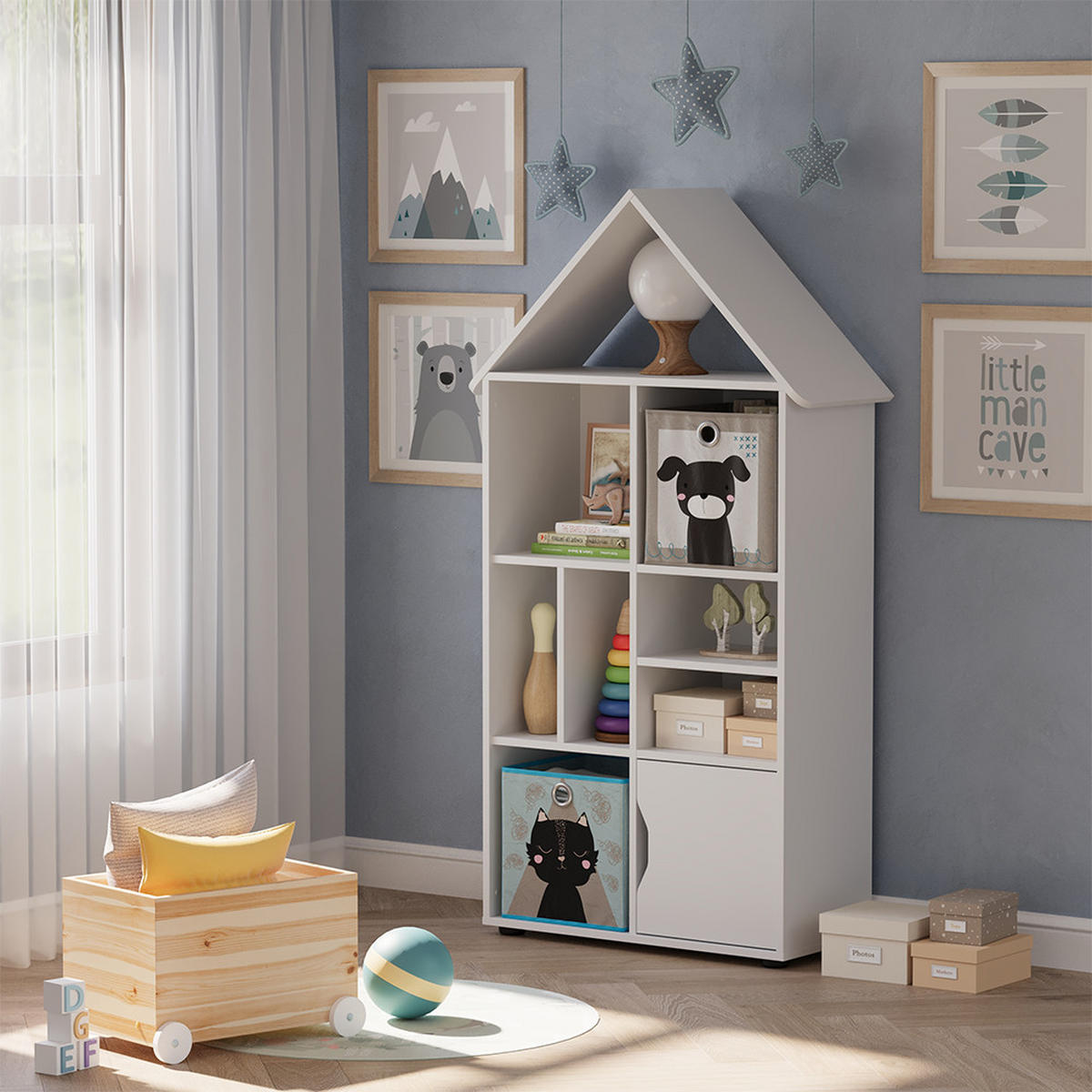 KINDERREGAL Estell Weiß 71 x 148.4 cm - Weiß, Holzwerkstoff (71/148.4/32.1cm) - Vicco