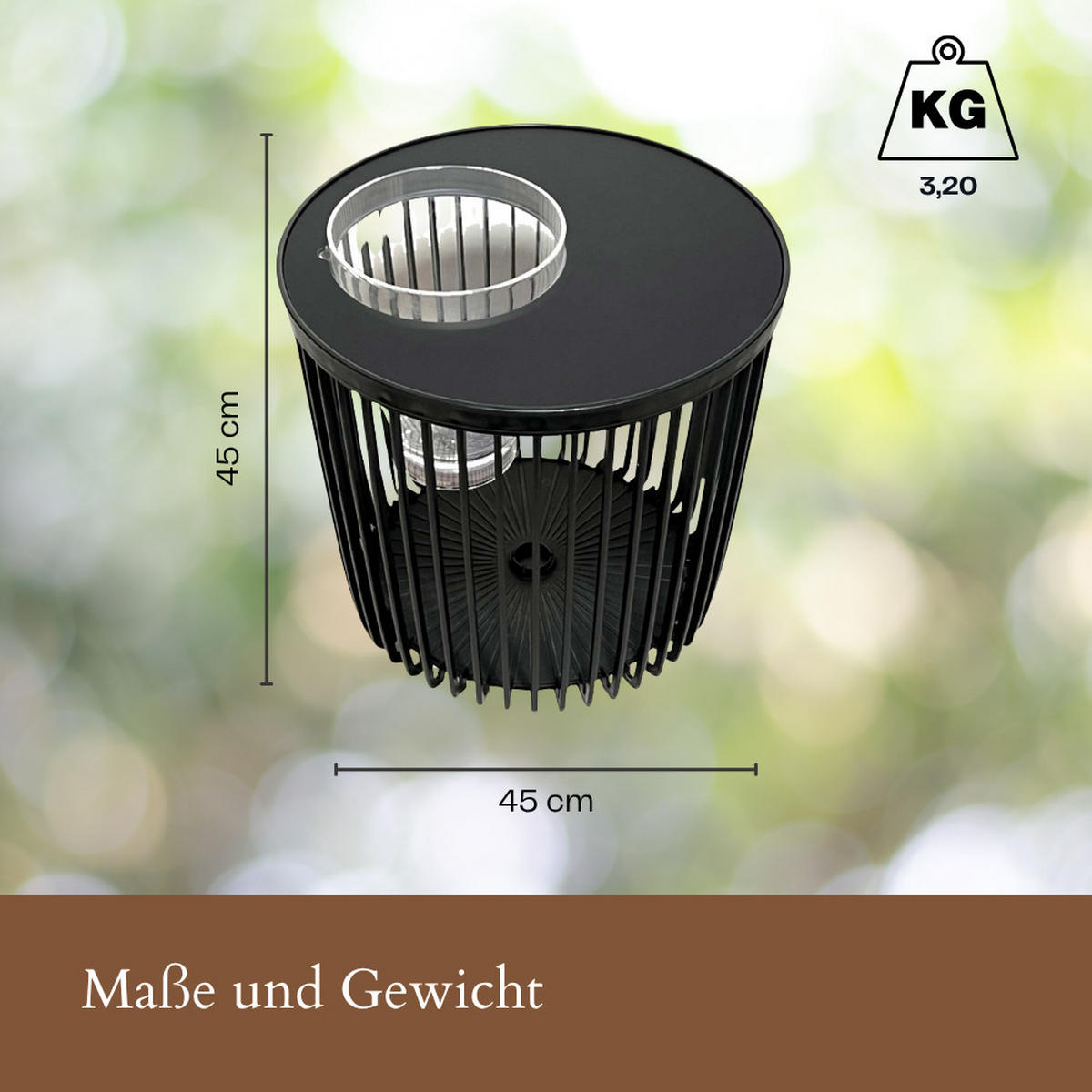 BEISTELLTISCH MIT ACRYL-WEINKÜHLER Copenhagen schwarz 45 cm - Schwarz, Kunststoff (45/45/45cm) - COOTAB Cooler Table
