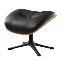 POLSTERHOCKER - Schwarz, Leder/Metall (44/39/42cm) - home24