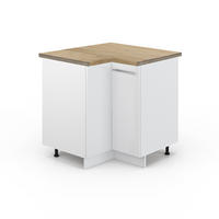 ECKUNTERSCHRANK Fame-Line Weiß Hochglanz 80.5 cm , AP Eiche - Weiß Hochglanz/Weiß, Holzwerkstoff (80.5/82/60cm) - Vicco