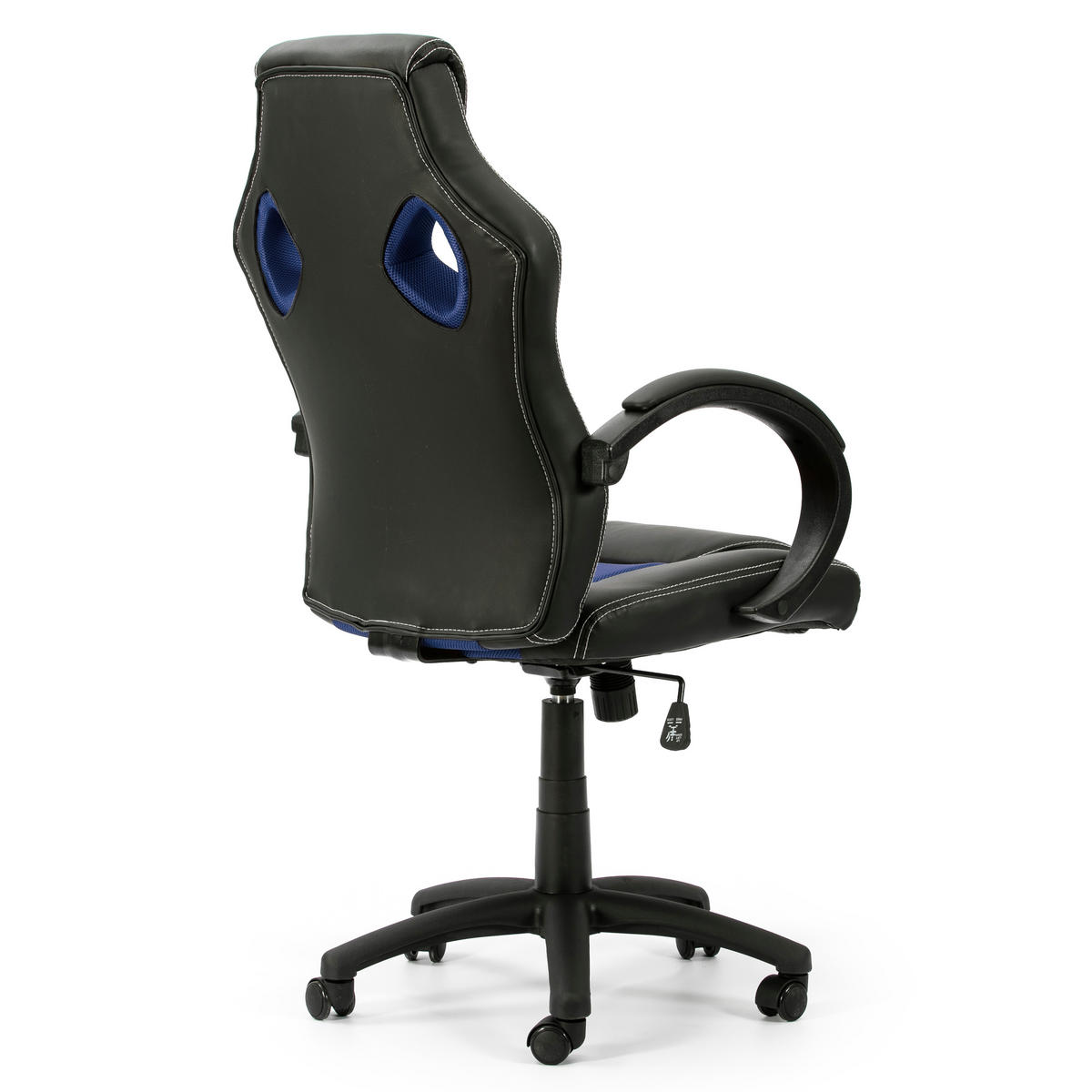 DREHSTUHL Hamilton Schwarz/Blau - Blau, Fell (68/112/61cm) - VS Venta-stock