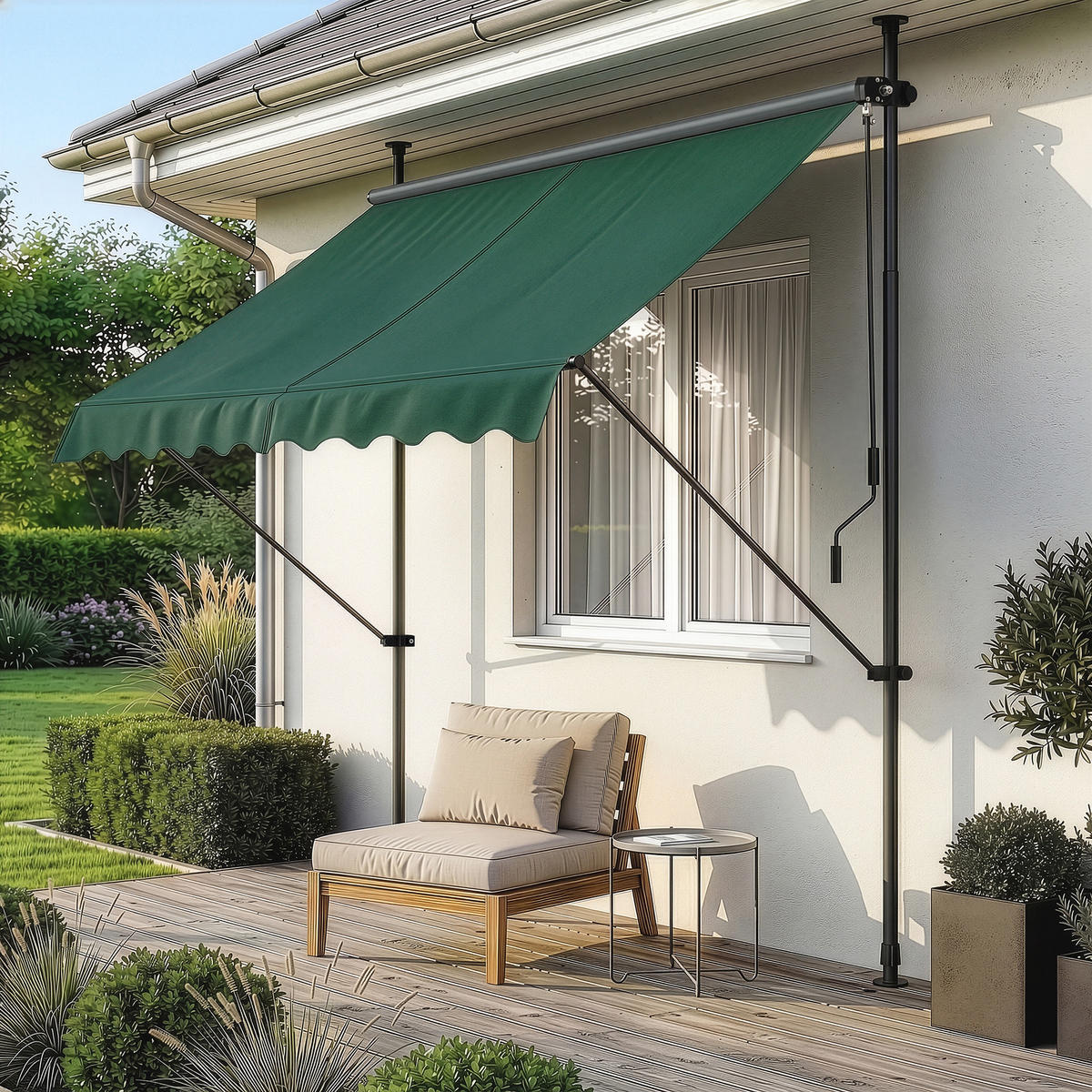 KLEMMMARKISE Stem - Dunkelgrün, Textil/Metall (150/309/120cm) - pro.tec