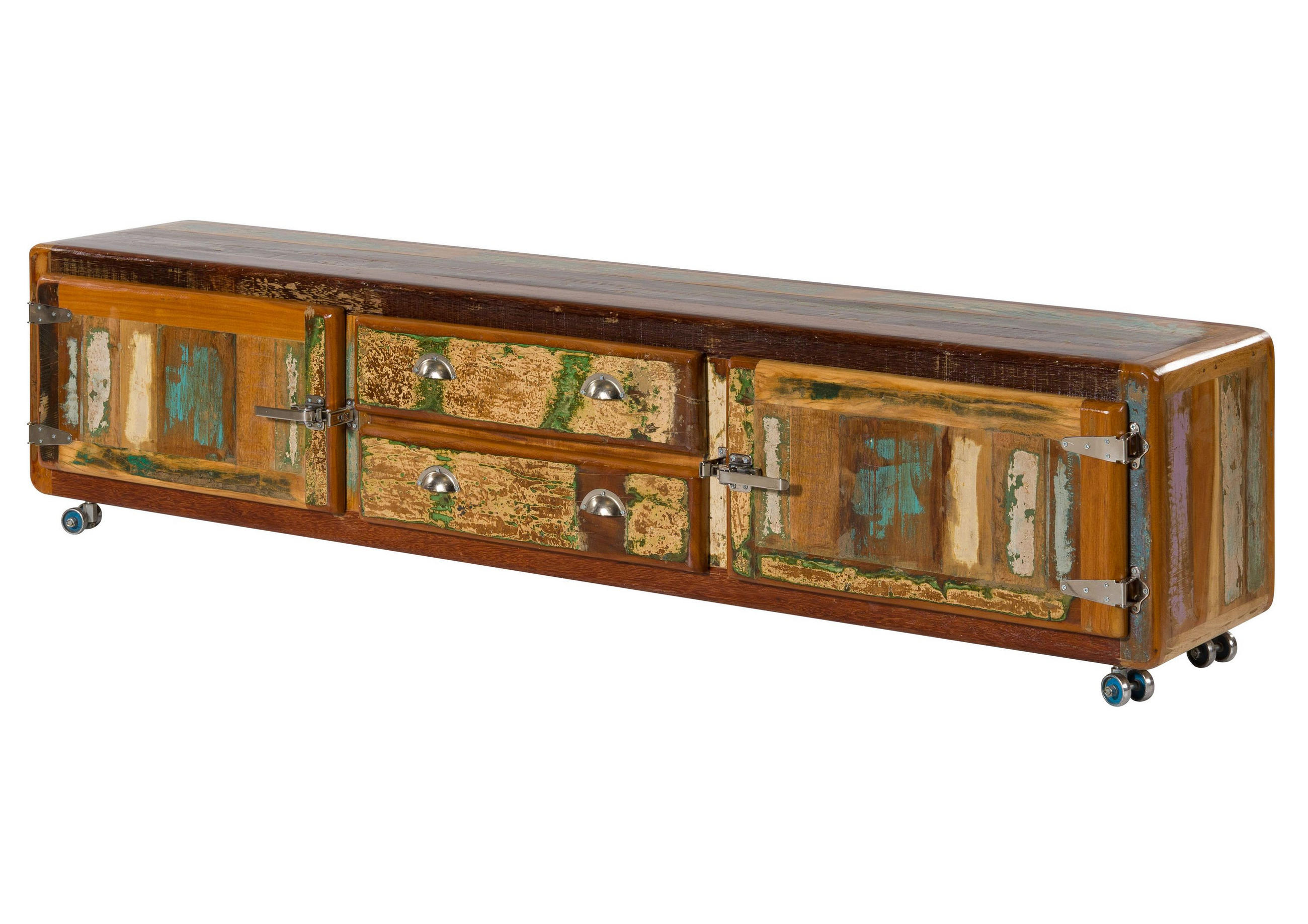 TV-BOARD Altholz 220x40x50 mehrfarbig lackiert FREEZY #44 - Multicolor, Holz (220/50/40cm) - Massivmoebel24