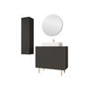 BADMÖBEL-SET Nubia II - Goldfarben/Schwarz, Holzwerkstoff/Metall (87/79/45cm) - MIRJAN24