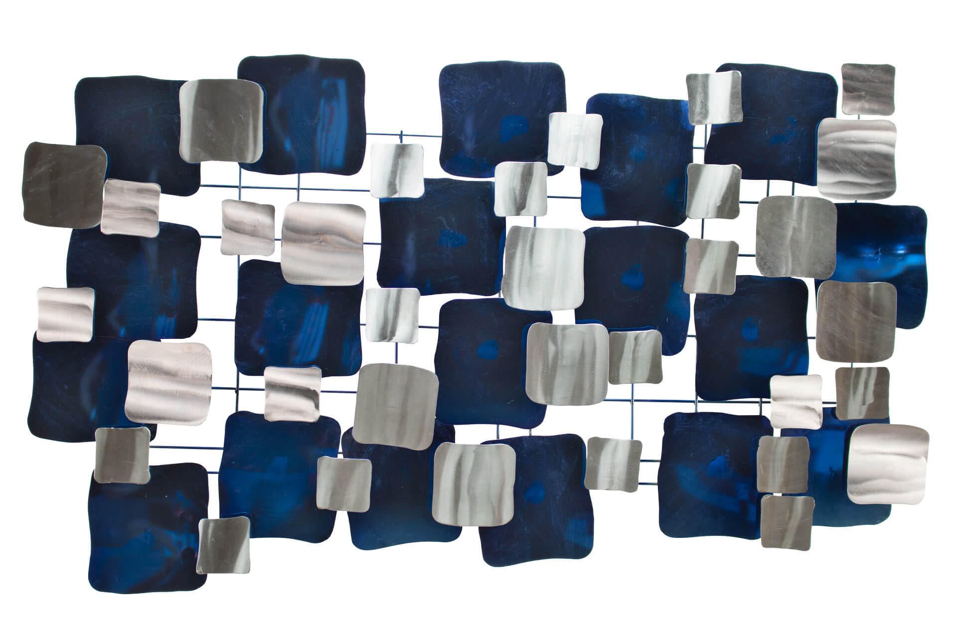 WANDDEKO Blau 117/65 cm - Blau/Weiß, Metall (4/65/6cm) - KUNSTLOFT