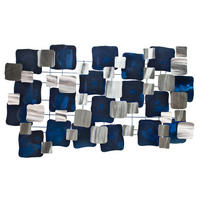 WANDDEKO Blau 117/65 cm - Blau/Weiß, Metall (4/65/6cm) - KUNSTLOFT