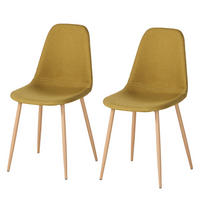 POLSTERSTUHL-SET - Currygelb, Textil/Metall (44/87/52cm) - home24