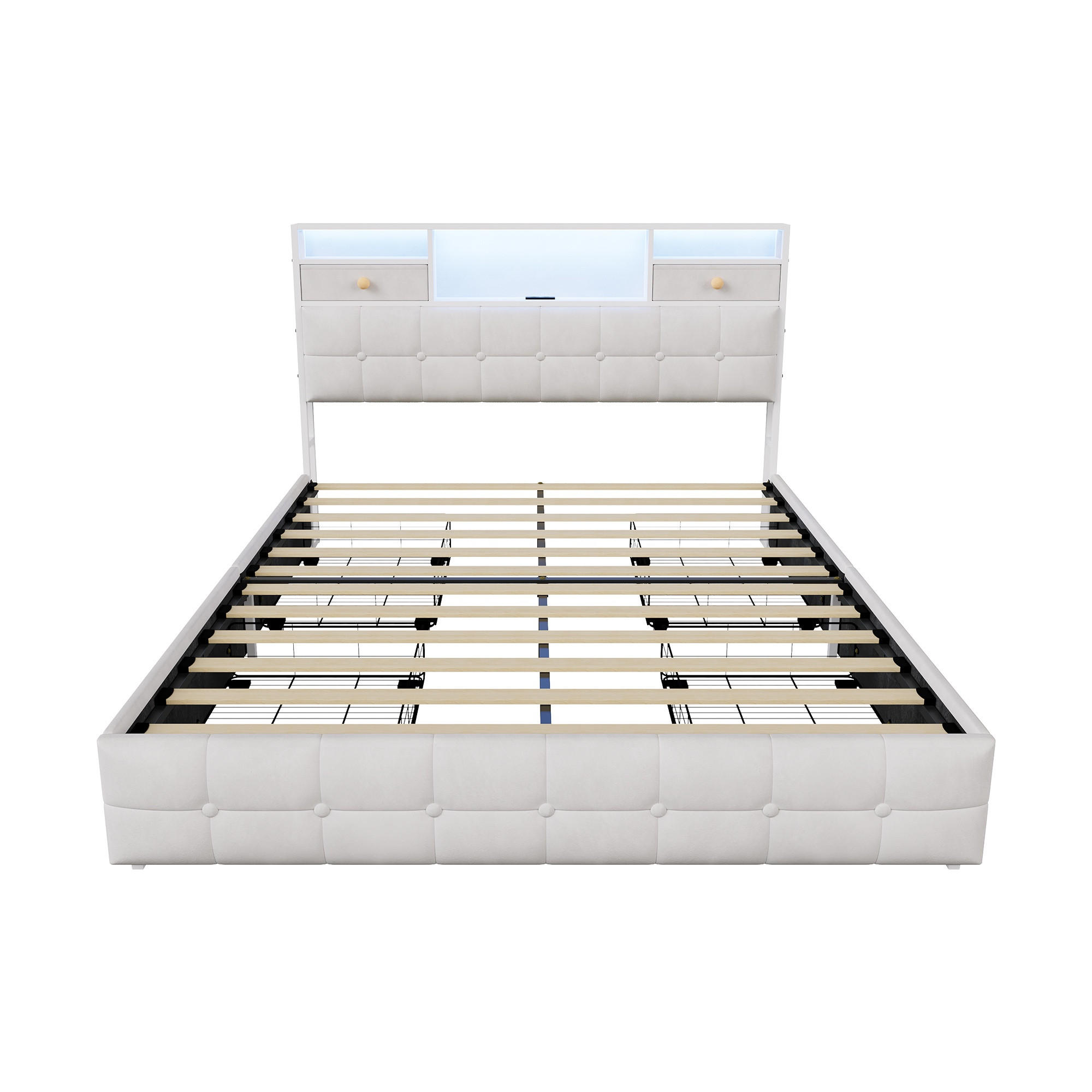 Brevoria Polsterbett Beige 160x200 cm