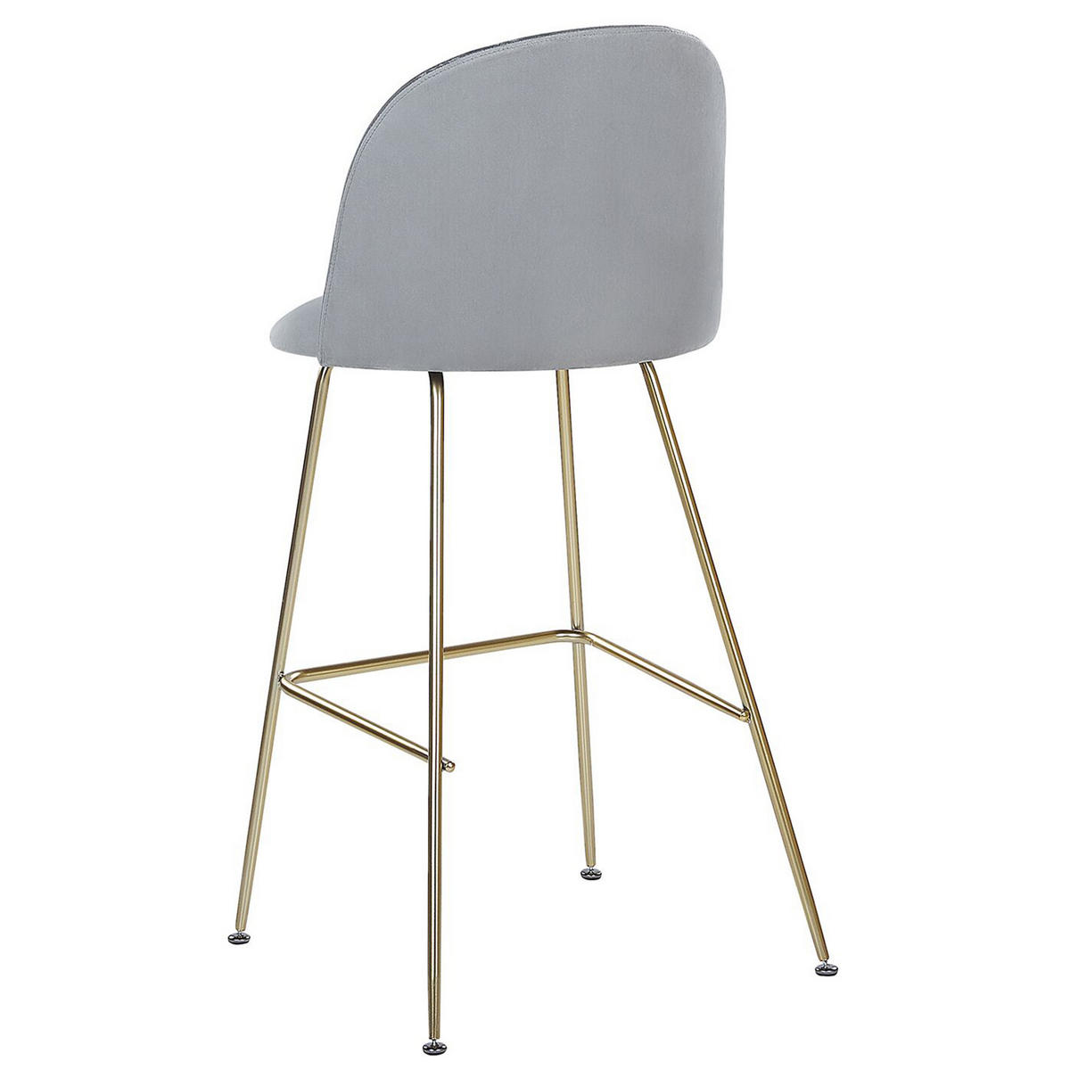 BARSTUHL 2er-Set Samtstoff Grau Arcola - Grau, Textil/Metall (52/114/54cm) - Beliani