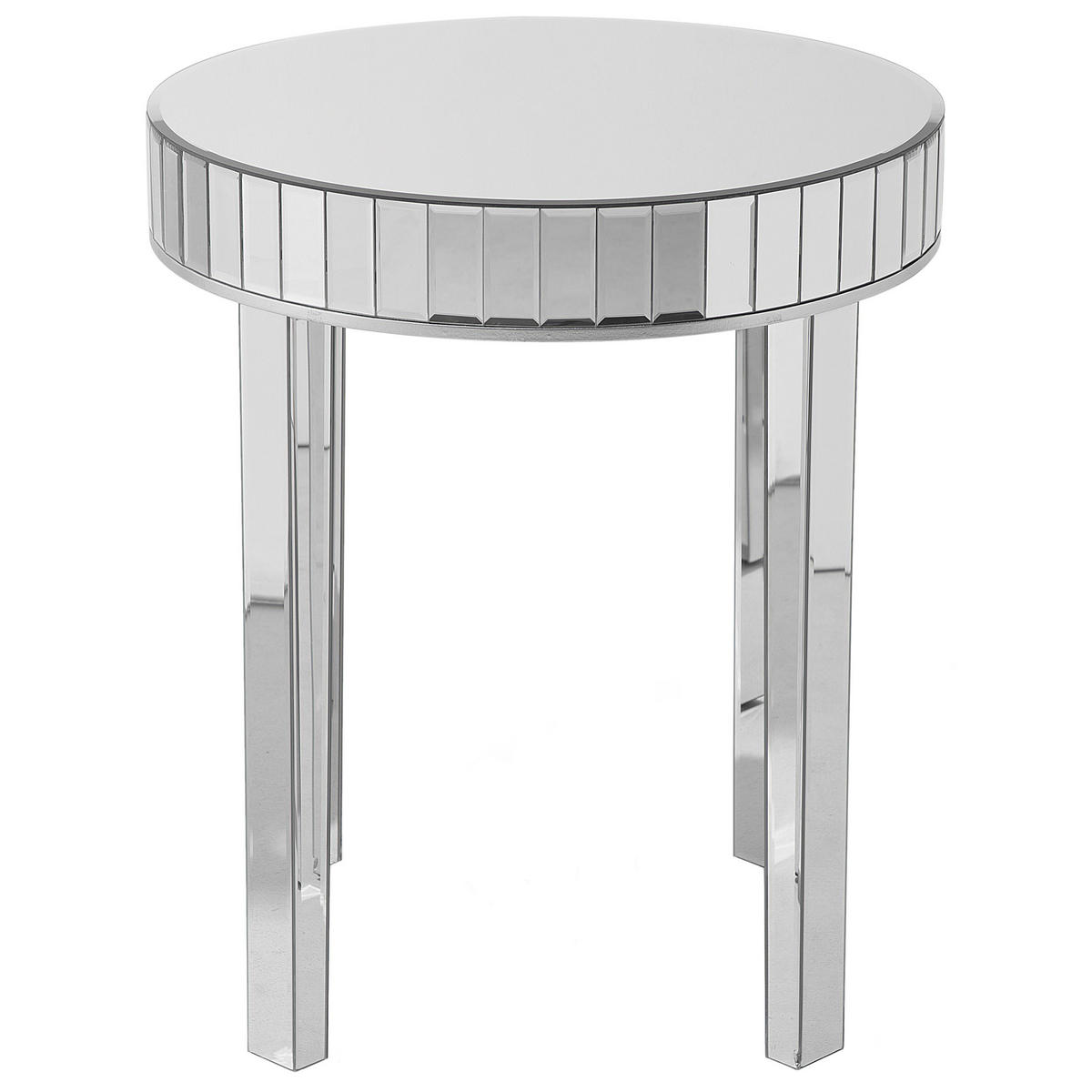 BEISTELLTISCH Glas Silber Rimarde - Silberfarben, Glas (60/60/71cm) - Beliani