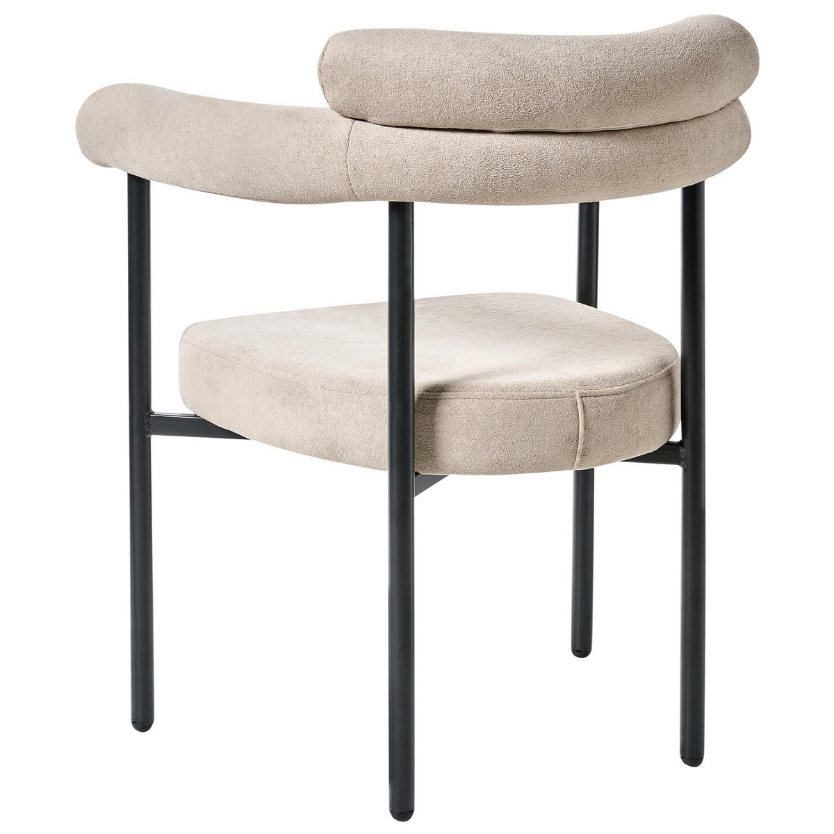 ESSZIMMERSTUHL 2er-Set Stoff Beige Lyney - Beige, Textil (70/83/59cm) - Beliani