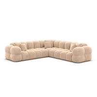 COUCH Monteverde L-Form Beige Samtstoff - Beige, Kunststoff (253/253cm)