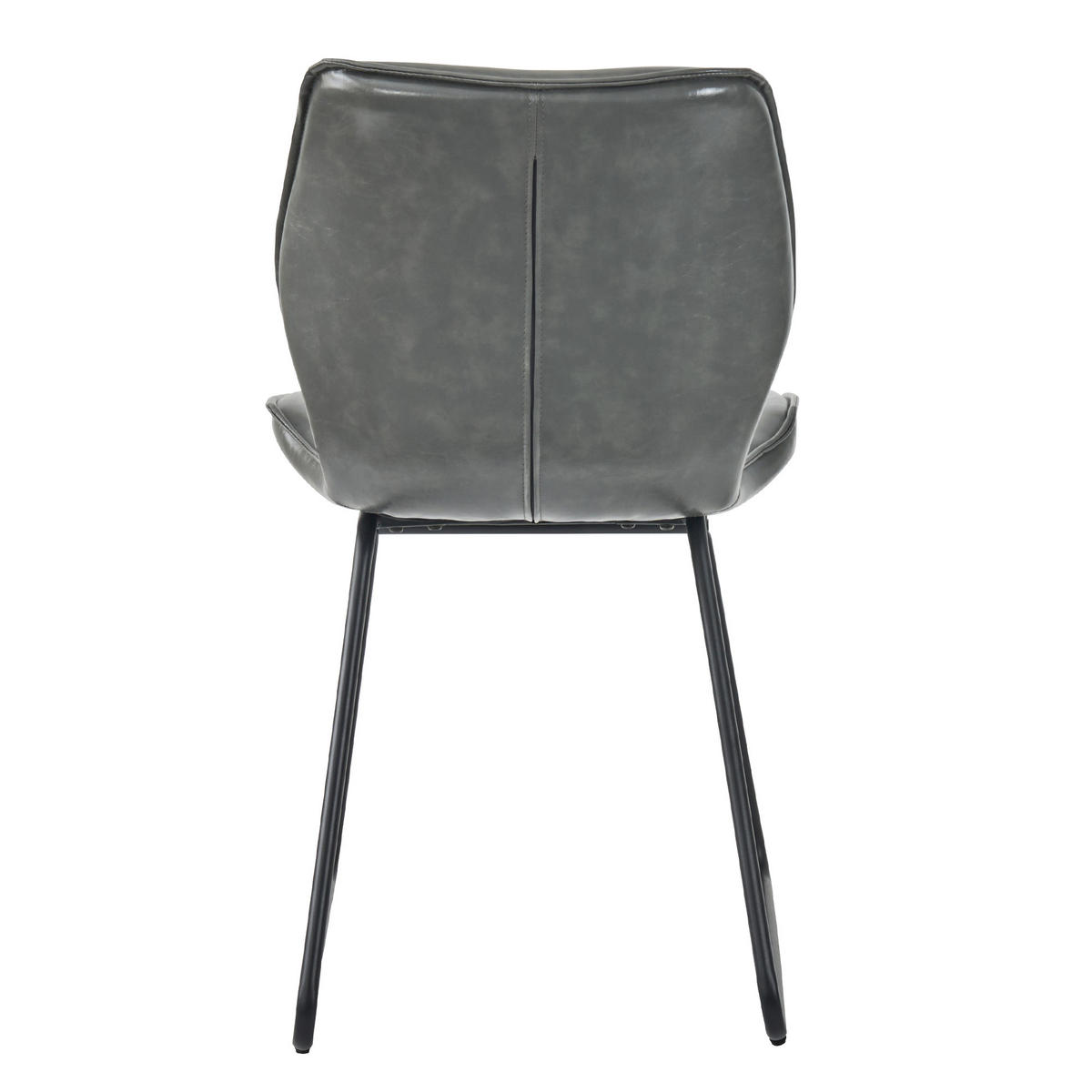STUHL-SET DE-36851 2 Stück mit Kunstlederbezug Grau - Grau, Metall (47.5/81.5/60cm) - ComfortXL