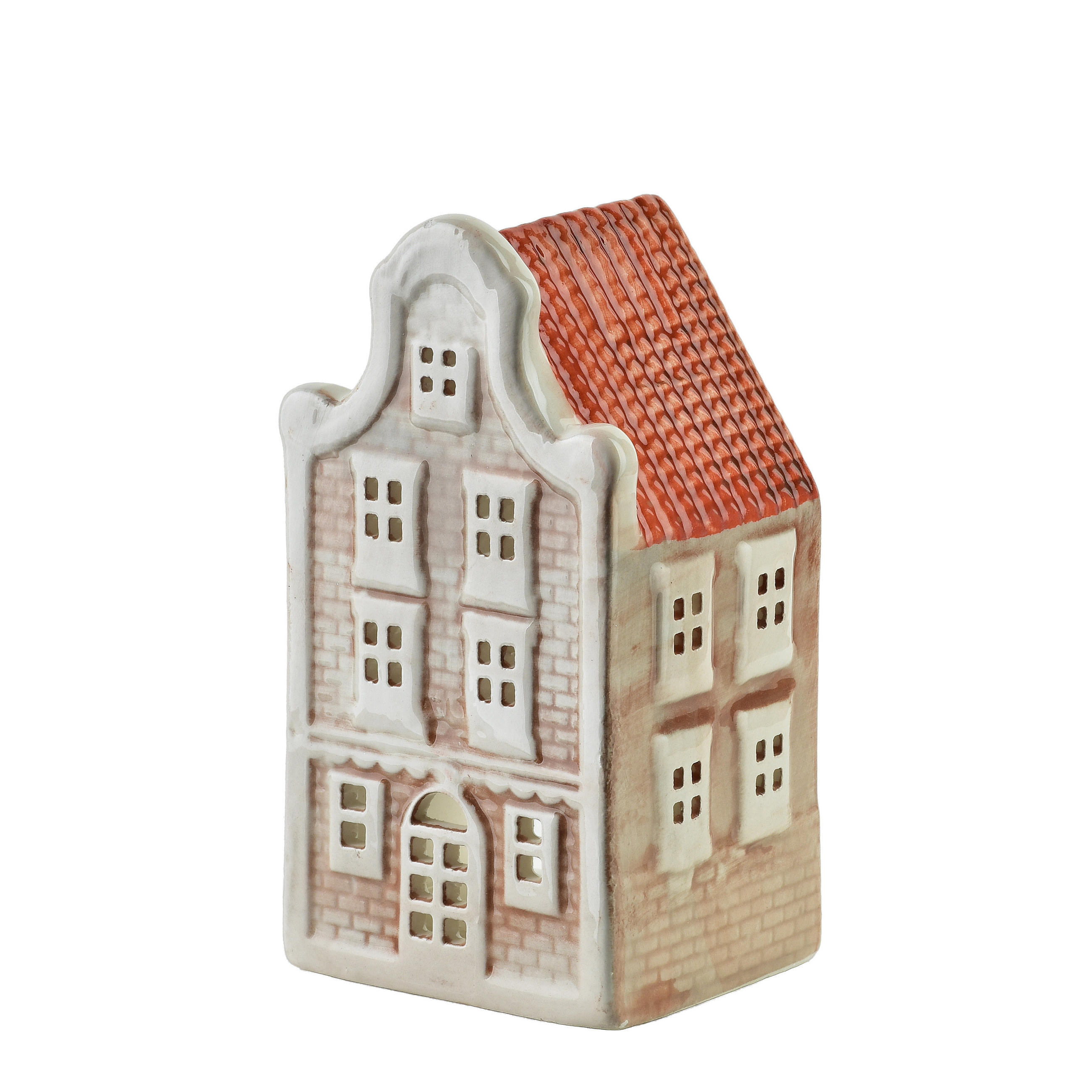 TEELICHTHALTER Hytte Beige 6,5x5,5x12 cm Keramik - Beige, Keramik (6.5/12cm) - Mondex