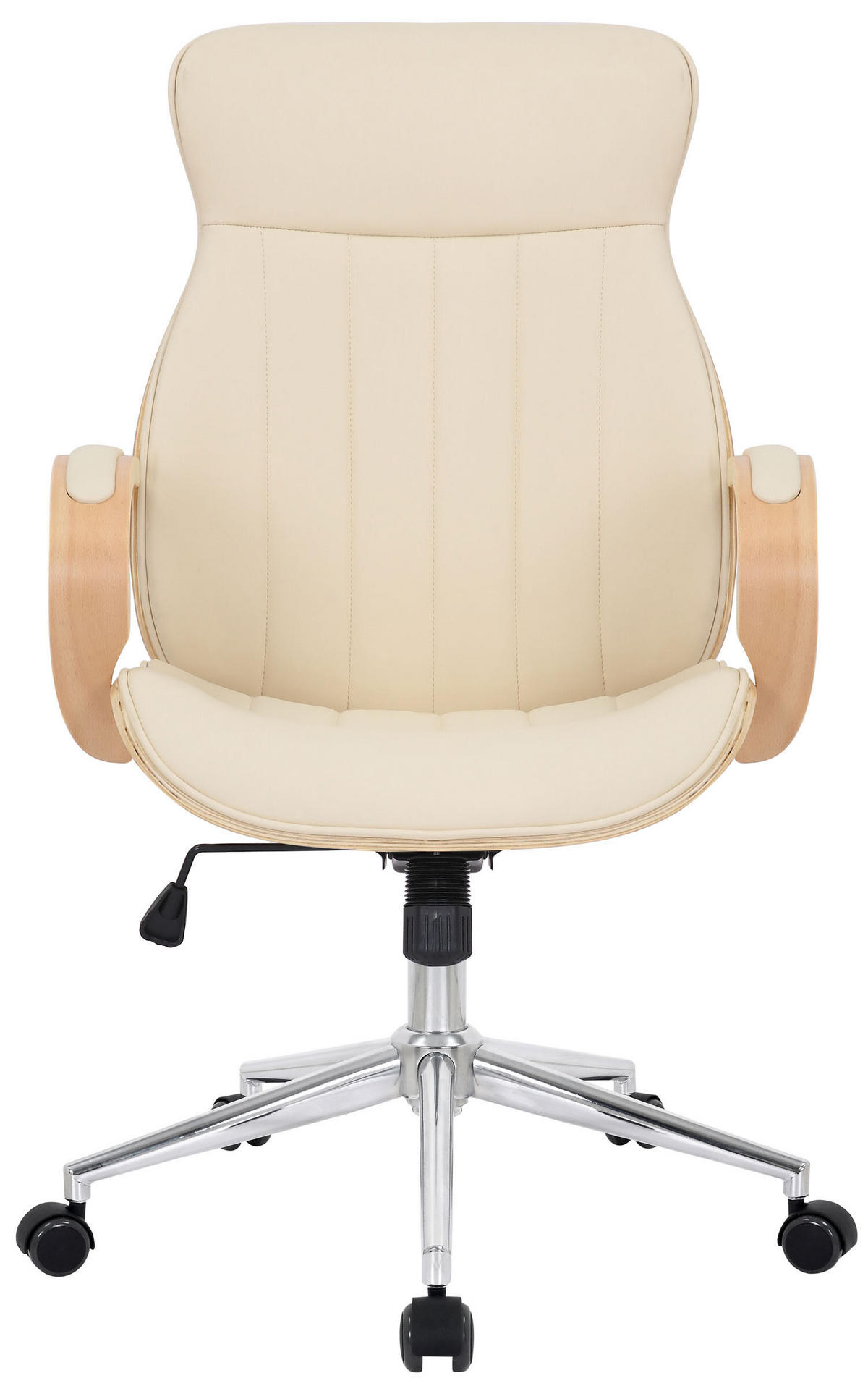 BÜROSTUHL Mellow, Kunstleder Natura/Creme - Creme, Textil/Metall (64/132/65cm) - TPFLiving