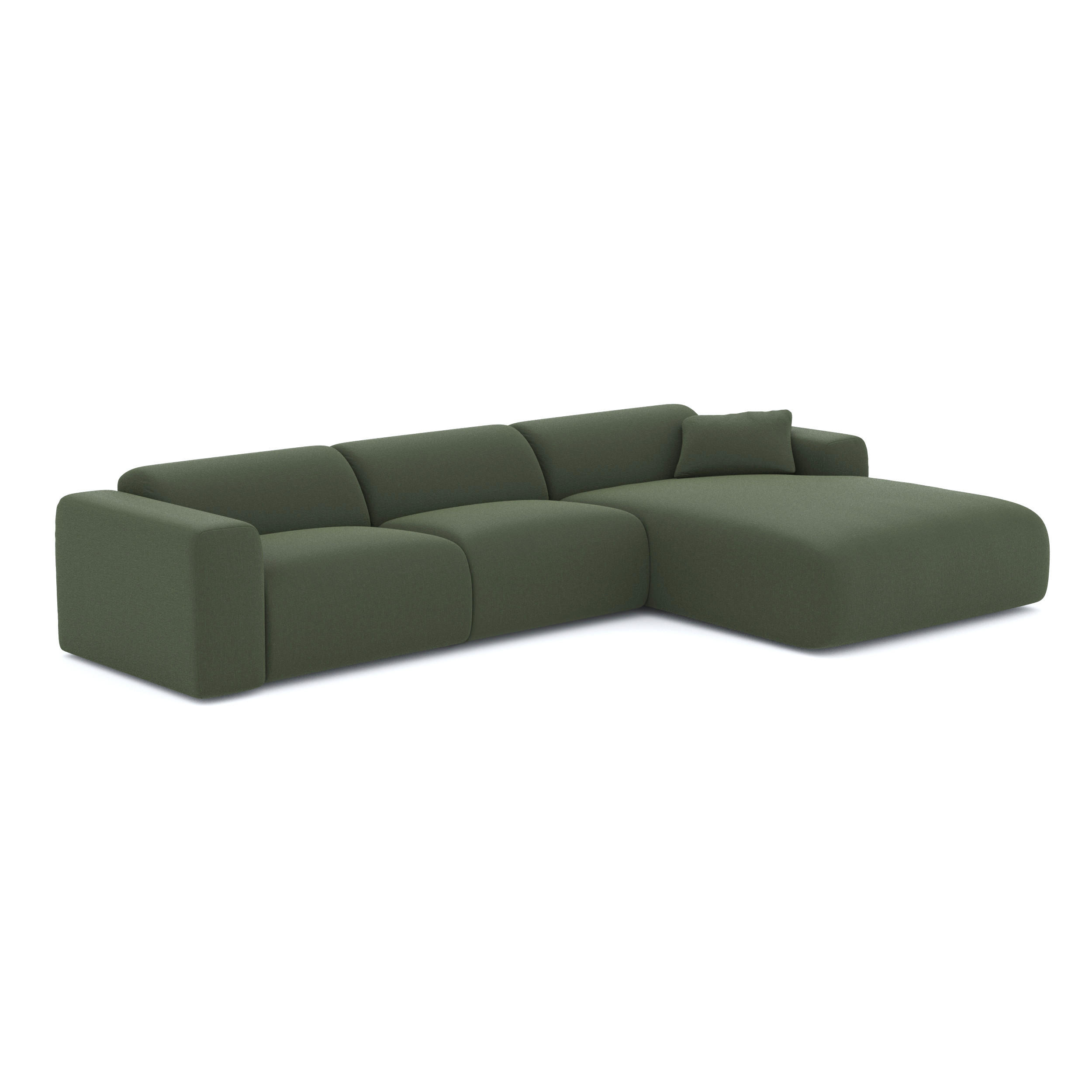ECKSOFA RECHTS Rastergewebe Olivgrün 280cm - Olivgrün, Textil (280/165cm) - Sia Home
