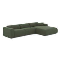 ECKSOFA RECHTS Rastergewebe Olivgrün 280cm - Olivgrün, Textil (280/165cm) - Sia Home