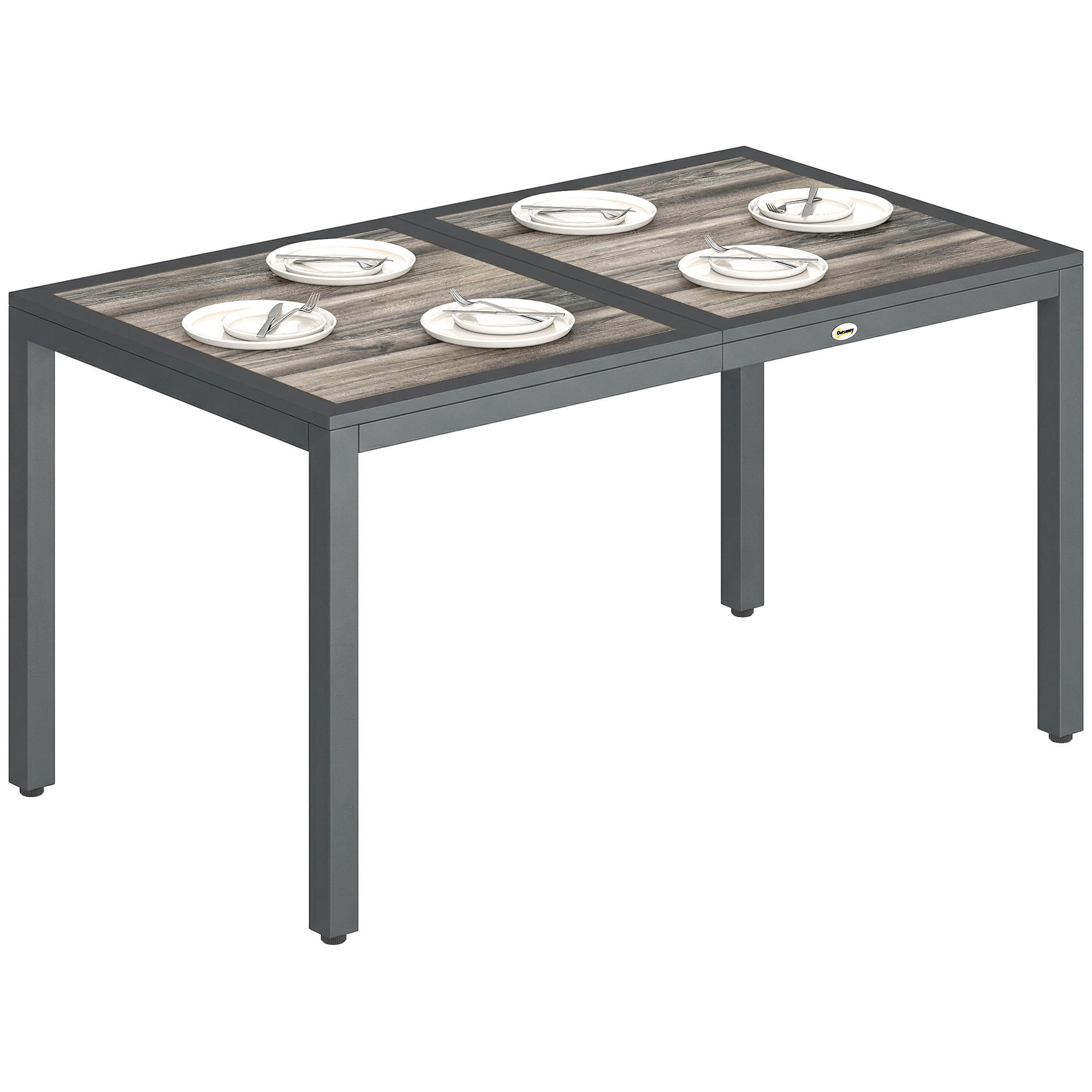 GARTENTISCH DE-14229 140x80 cm Dunkelgrau - Dunkelgrau, Metall (140/80/72cm) - ComfortXL