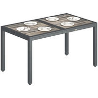 GARTENTISCH DE-14229 140x80 cm Dunkelgrau - Dunkelgrau, Metall (140/80/72cm) - ComfortXL