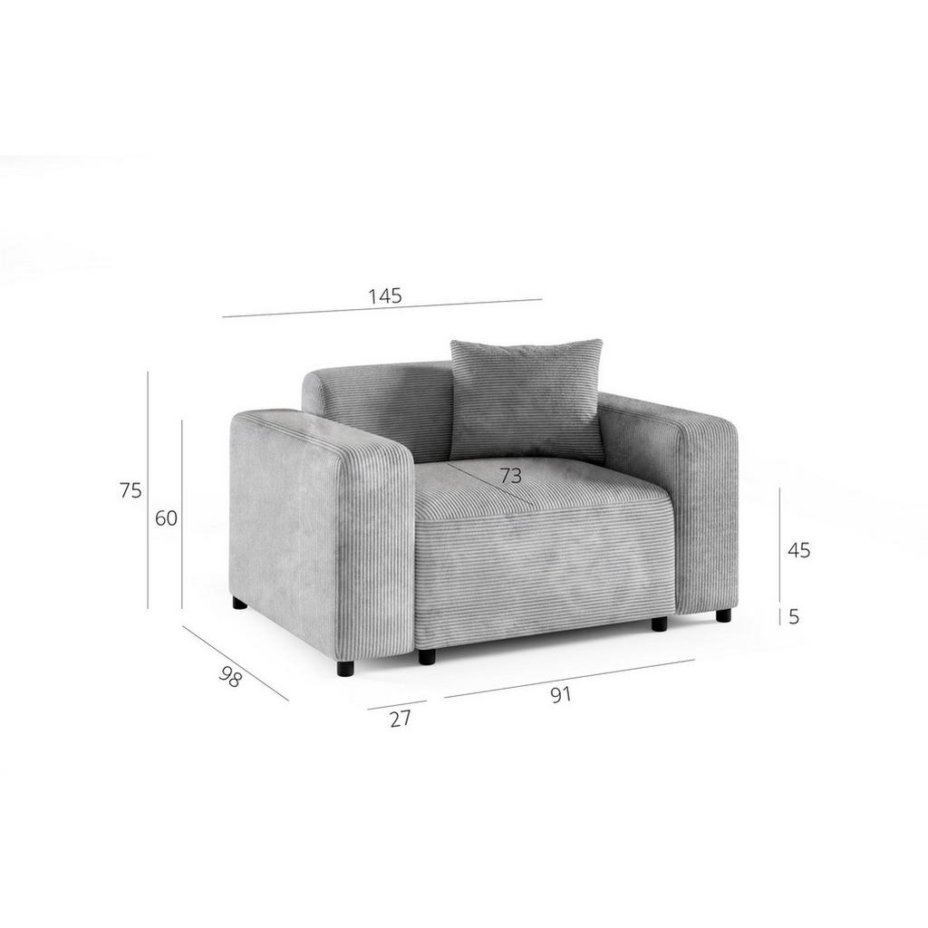 Thumbnail - Fun Möbel Sofaset, Hellgrau, Textil, 327x75x98 cm, Wohnzimmer, Sofas & Couches, Sitzgarnituren