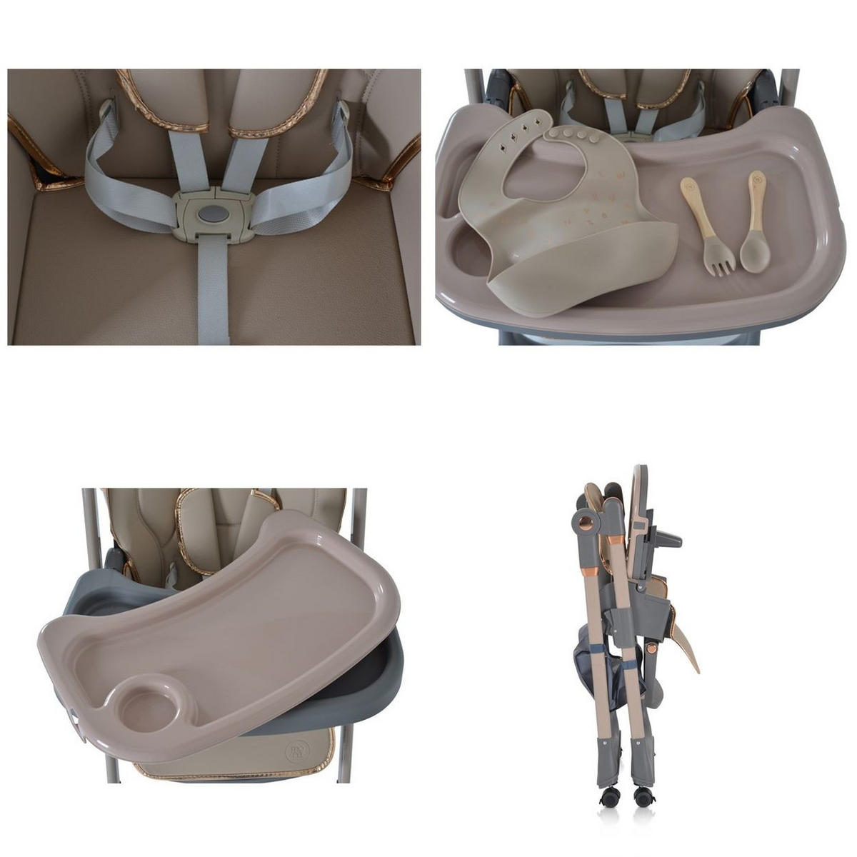 HOCHSTUHL Lindo beige Lätzchen Besteck Räder Korb höhenverstellbar - Beige, Kunststoff (49/100/90cm) - Moni