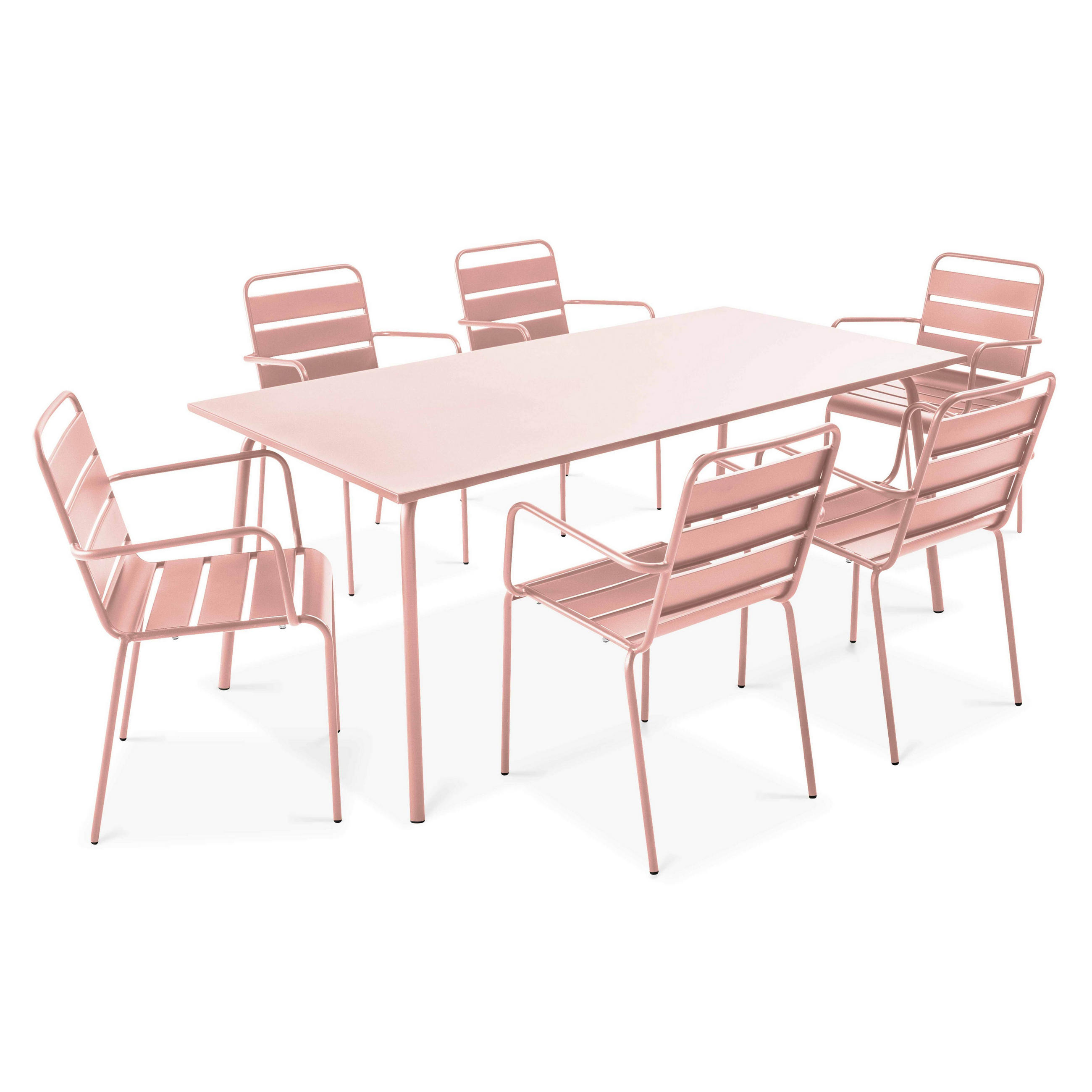 GARTENSET 7-tlg., Rosa - Pink, Metall - Oviala