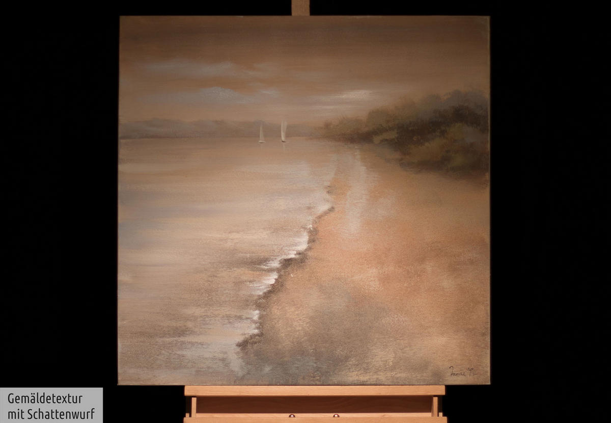 ACRYLBILD HANDGEMALT 80/80 cm - Braun, Holz/Textil (80/80cm) - KUNSTLOFT