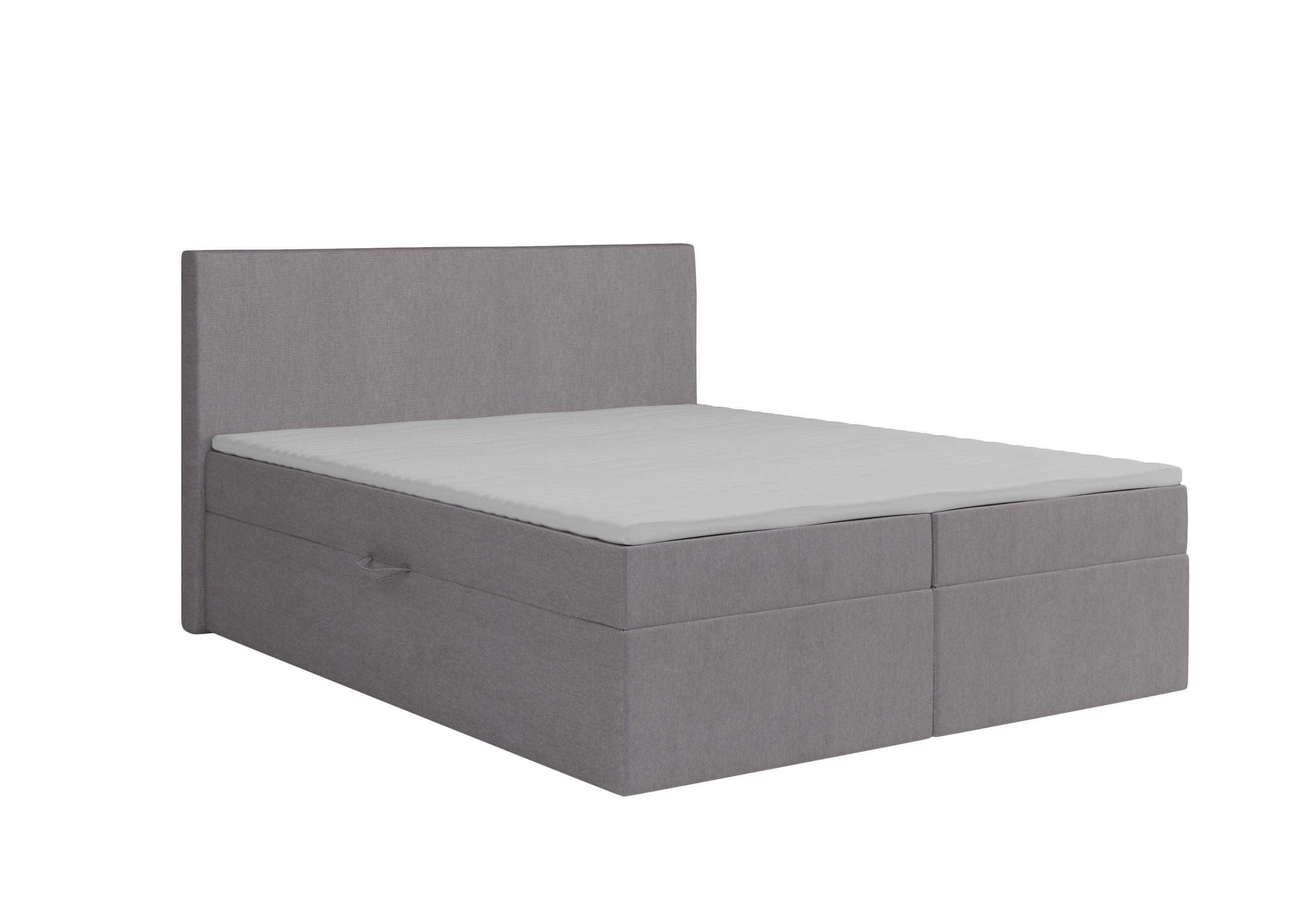 BOXBETT Havana Grau 160x200 cm Bettkasten + Topper - Grau, Holz/Textil (160/200cm) - Comfortic