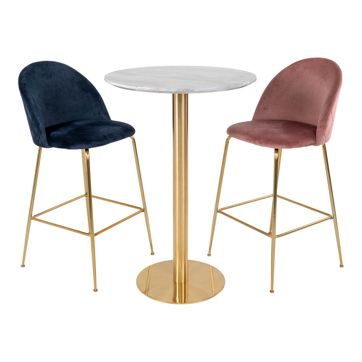 BARTISCH, Bolzano, Weiß, MDF, 70 x 70 x 105 cm - Weiß, Holzwerkstoff/Metall (70/70/105cm) - ebuy24