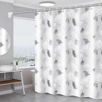 DUSCHVORHANG schimmelresistent verstärkt PEVA Stoff waschbar mit Haken für Badewanne Badezimmer - Weiß, Kunststoff (180/180cm) - MCBOSON