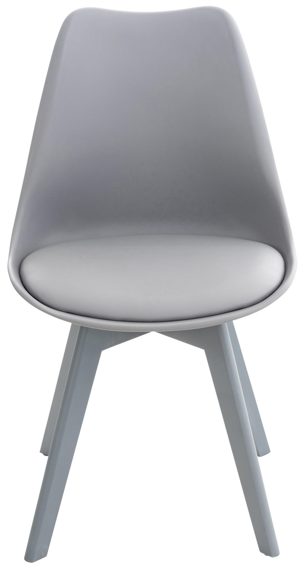 STUHL Kunststoff grau/grau - Eukalyptusholzfarben/Grau, Holz/Kunststoff (49/83/50cm) - CLP