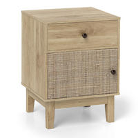 NACHTTISCH mit Schublade und Schrank, Boho Nachtschrank natur - Naturfarben, Holz/Holzwerkstoff (39/55/40cm) - DESIGN IN