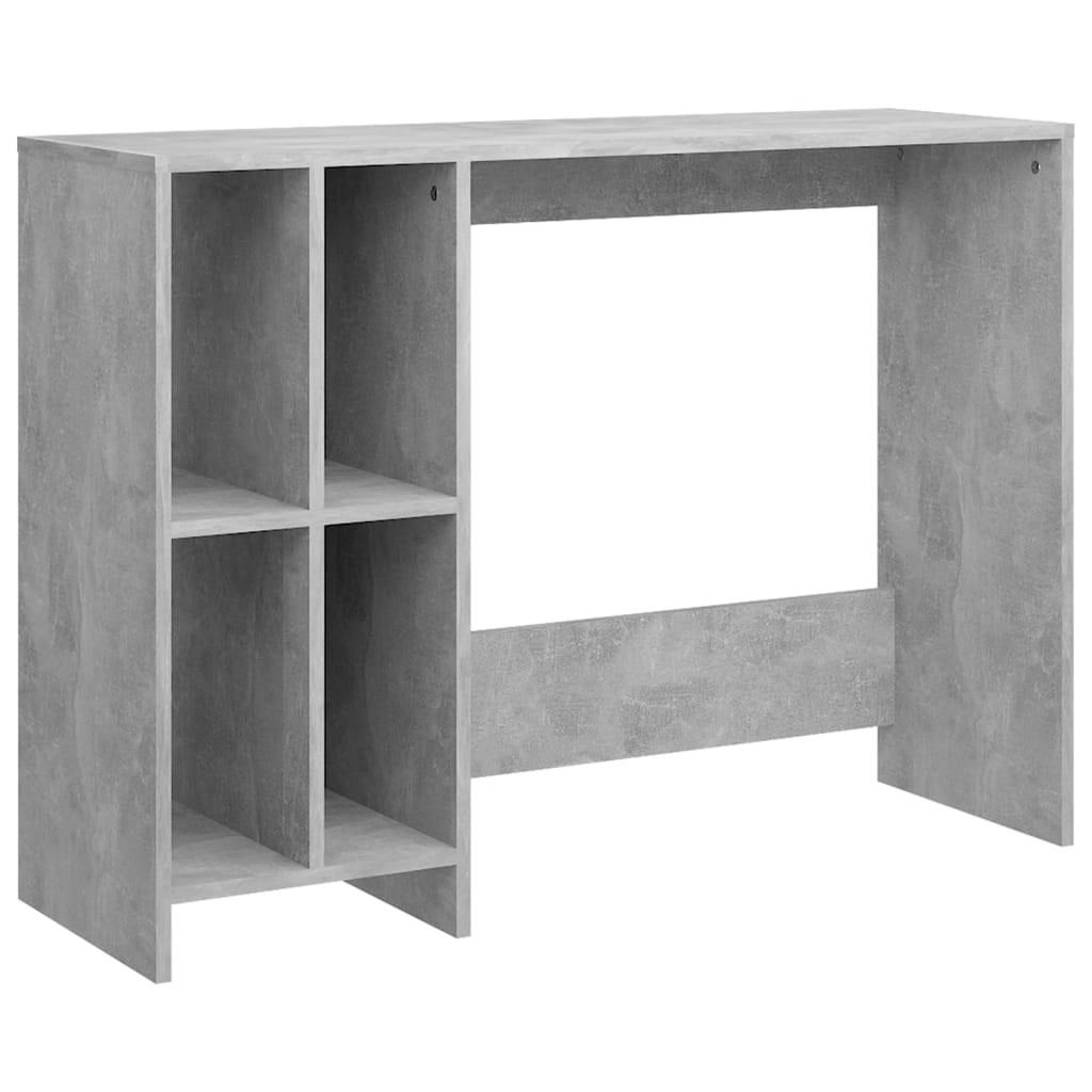 SCHREIBTISCH mit 4 Fächern 102,5/35/75 cm aus Holzwerkstoff Betongrau - Hellgrau/Grau, Holz (35/102.5/75cm) - vidaXL