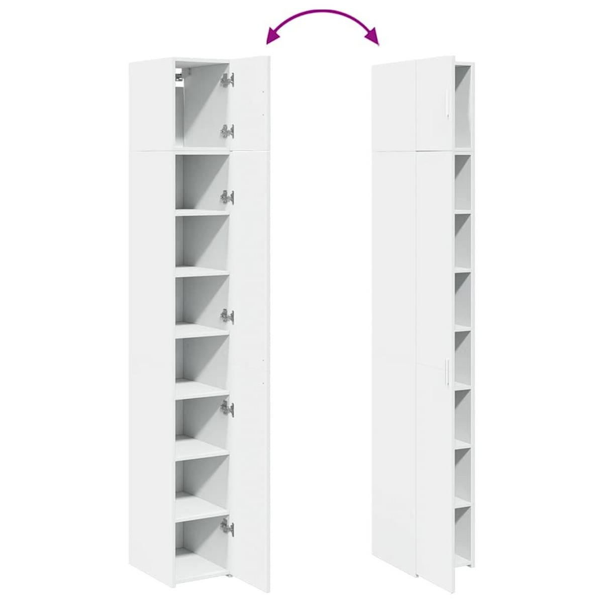 HOCHSCHRANK Schmal Weiss 30/42.5/225 Cm Holzwerkstoff - Weiß, Holzwerkstoff (42.5/225/30cm) - vidaXL