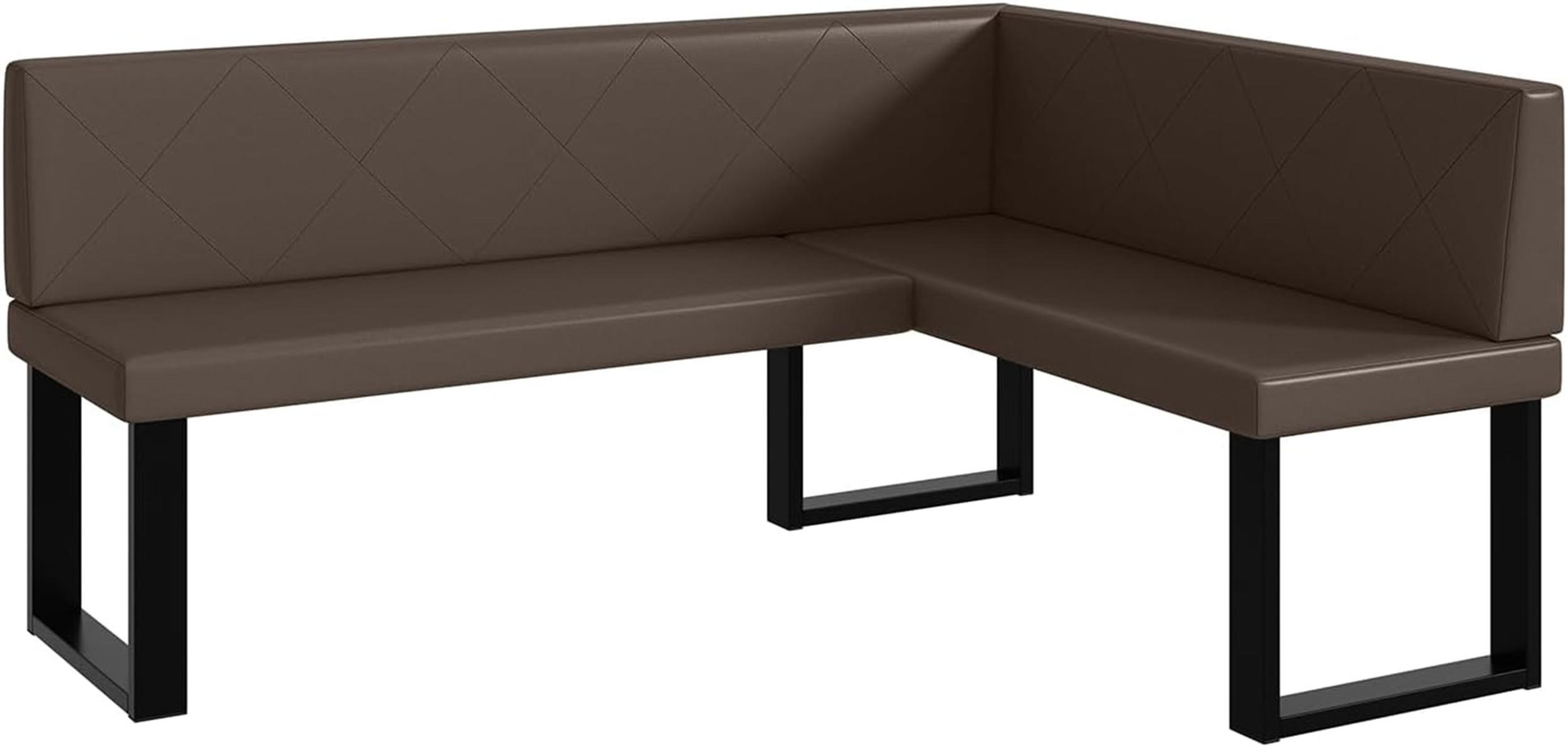 ECKBANK ERIC_U - Braun, Leder (128/168cm) - Meblini