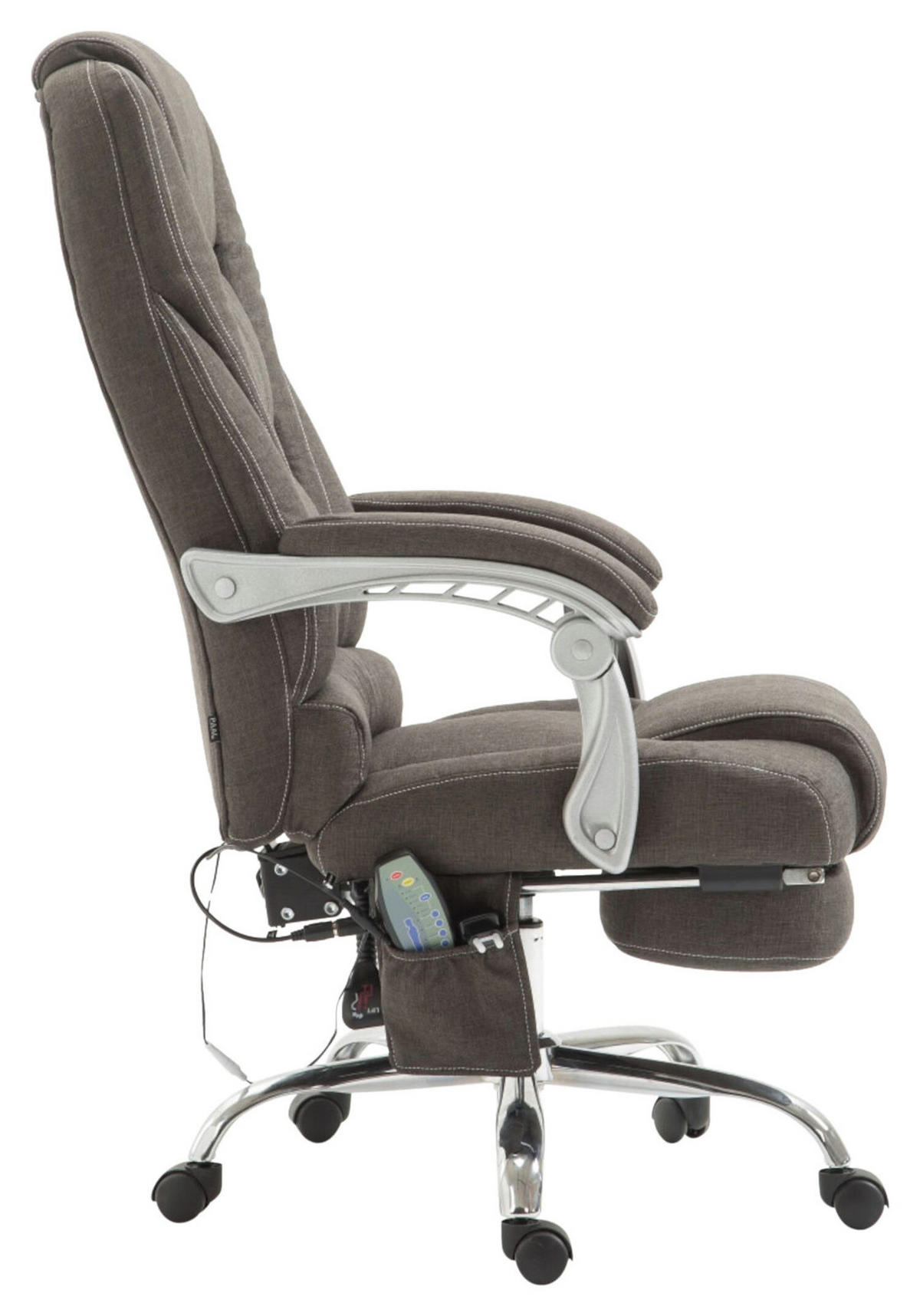 BÜROSTUHL Pacira, Stoff mit Massagefunktion Dunkelgrau - Dunkelgrau, Textil/Metall (68/127/64cm) - TPFLiving