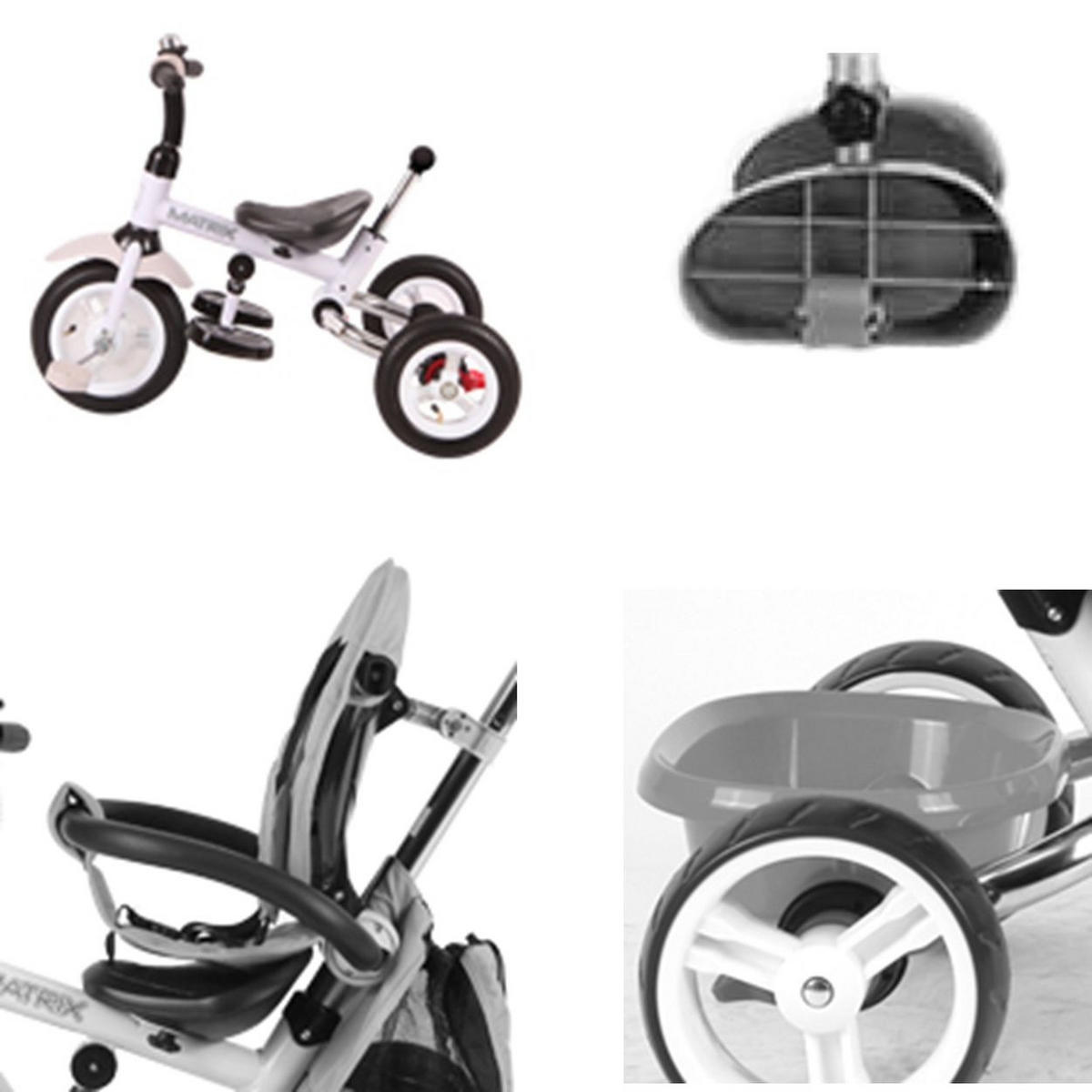 DREIRAD Moovo dunkelrot EVA-Reifen faltbar Lenkstange Becherhalter verstellbar - Rot, Metall (120/55/104cm) - Lorelli