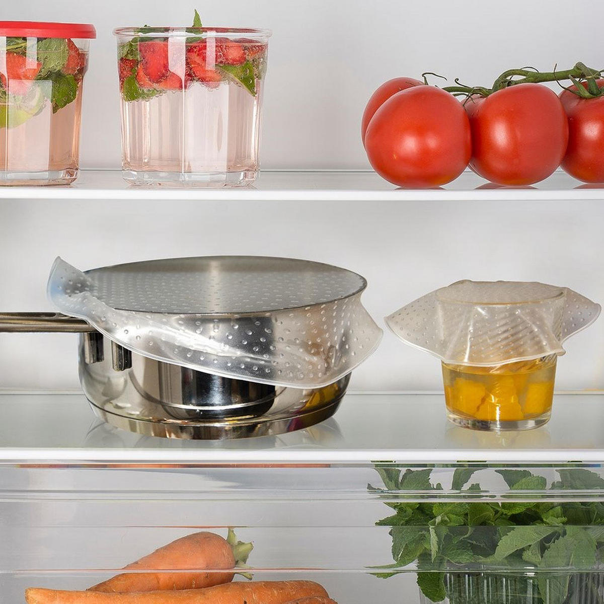 SILIKONDECKEL universell 3-teilig Transparent - Transparent, Kunststoff (26cm) - Orion 