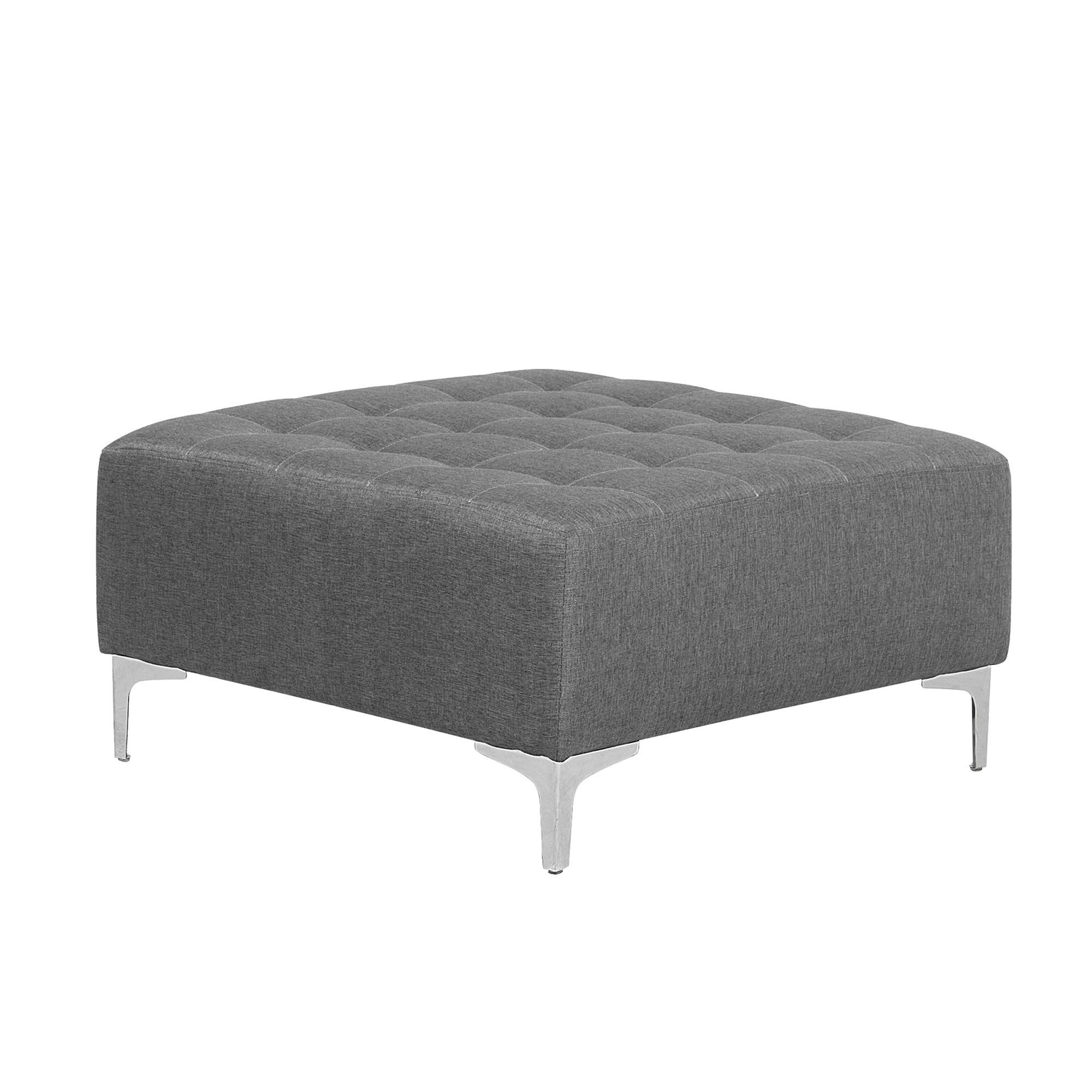 OTTOMANE Aberdeen 80/80/41 cm - Silberfarben/Grau, Kunststoff/Textil (80/41/80cm) - Beliani