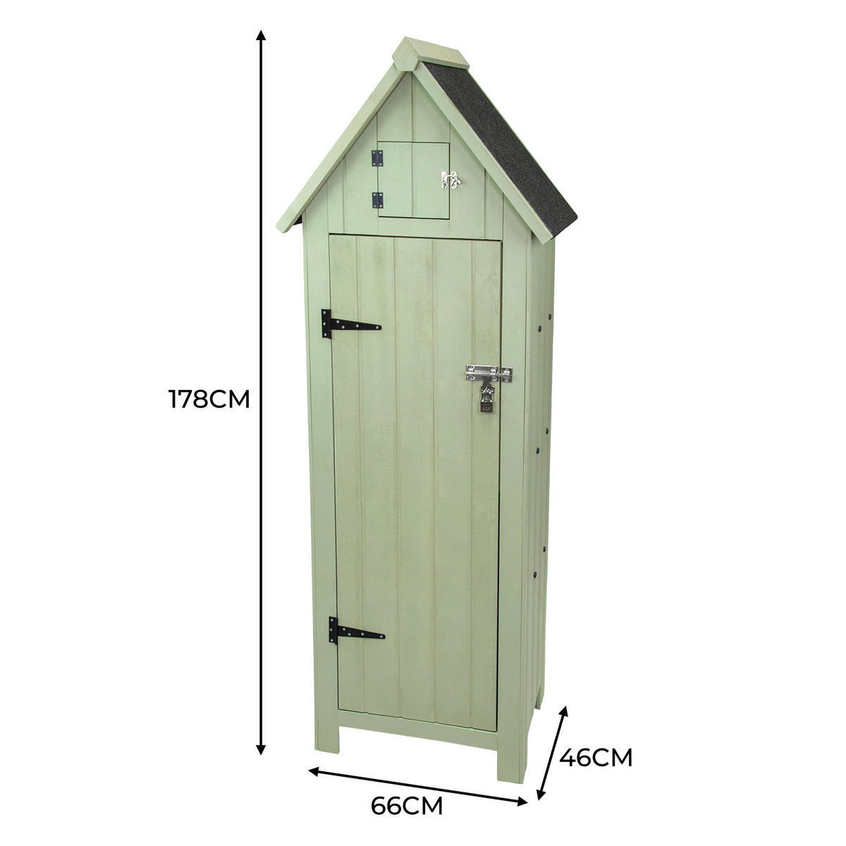 GARTENSCHRANK Holz – Grün - Grün, Holz (66/178/46cm)