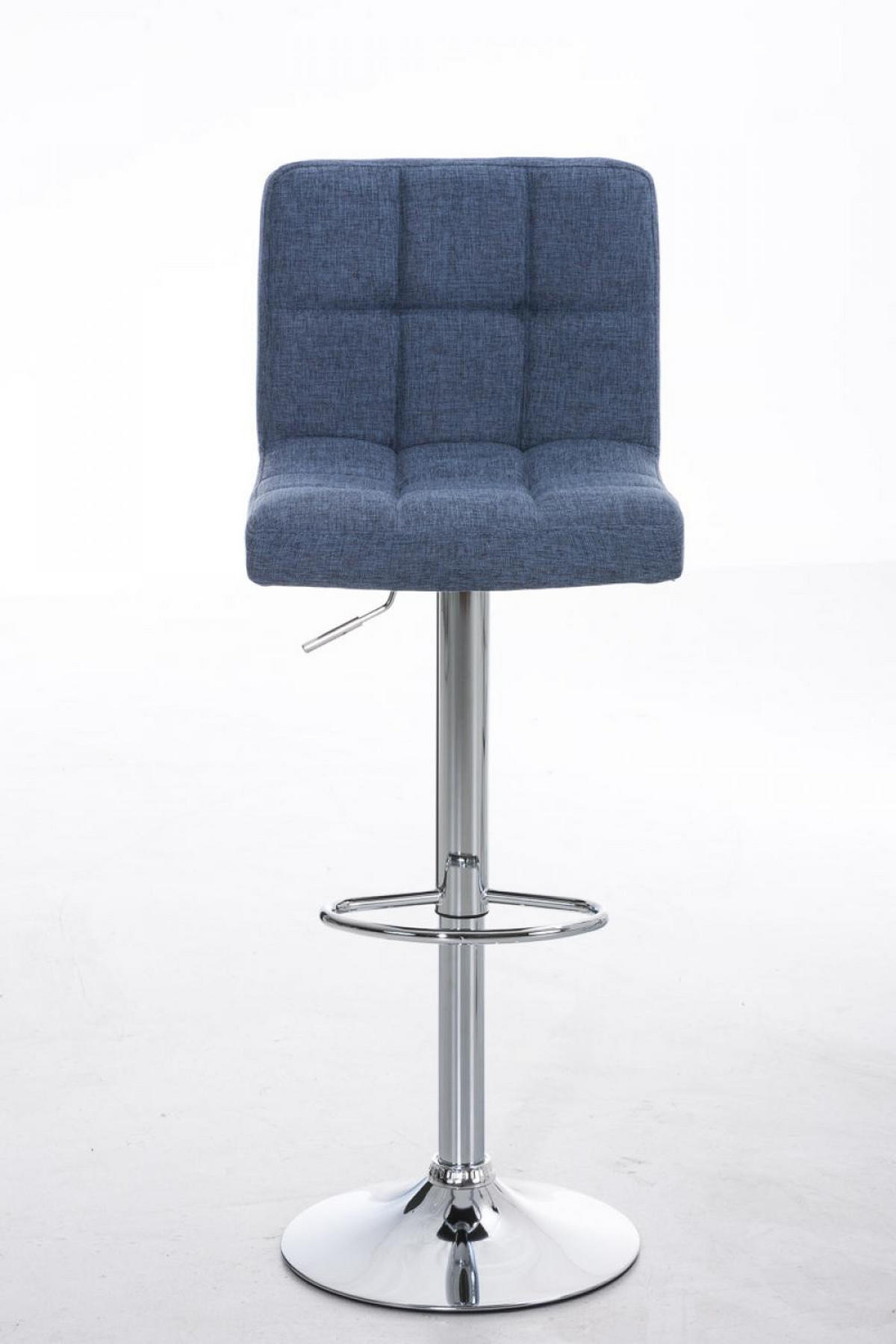BARHOCKER Stoff blau - Chromfarben/Blau, Textil/Metall (46/94/47cm) - CLP