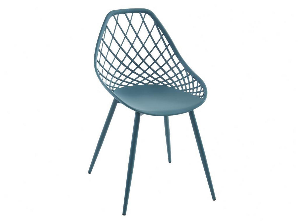 GARTENSTUHL 2er-Set - Polypropylen & Metall - Blaugrün - MALAGA von MYLIA - Blau, Metall (49/84/54.5cm) - Vente-Unique